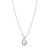 Sterling Silver Rhodium Plated Puffed Raindrop CZ Necklace
