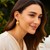 Hammered Disc Medium Drop Earrings in 14k Yellow Gold