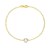 14K Yellow Gold White Topaz Heart Bracelet (1.50 mm)