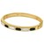 14K Yellow Gold Black And White Art Deco Hexagon Bangle