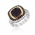 Smokey Quartz and Diamond Ring in 18K Yellow Gold and Sterling Silver (.35ct)