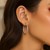 Tube Textured Hoop Earrings in 14k White Gold(1.5x25mm)