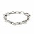 Polished and Textured Oval Link Bracelet in Sterling Silver