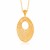 Oval Lattice Long Pendant in 14K Yellow Gold