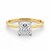 1.50Ct Princess Lab Grown IGI G/VS1 Diamond Ring in 14K Yellow Gold