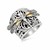 Baroque Dragonfly Motif Ring in 18k Yellow Gold and Sterling Silver