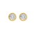 14K Yellow Gold White Topaz Birthstone Earrings