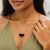 Onyx Geometric Half Moon Necklace in 14K Yellow Gold