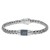 Weave Motif Bracelet with Blue Sapphire Accents in Sterling Silver (7.00 mm)