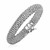 Rounded Motif Mesh Bracelet in Rhodium Plated Sterling Silver