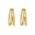 14K Yellow Gold Triple Row C Hoop Earrings