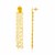 14k Yellow Gold Triangle Post Earrings with Long Polished Chains
