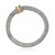 Popcorn Stretchable Bangle in 18k Yellow Gold and Sterling Silver
