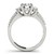 14k White Gold 3 Stone Pave Set Band Diamond Engagement Ring (1 7/8 cttw)