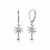 Sterling Silver Palm Tree Dangle Earrings with Cubic Zirconias