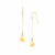 10k Yellow Gold Bead and Shiny Disc Drop Earrings