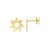 14K Yellow Gold Flaring Sun Post Earrings