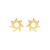 14K Yellow Gold Flaring Sun Post Earrings