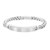 Sterling Silver Rhodium Plated Woven Link ID Bracelet
