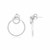 Sterling Silver Double Circle Earrings with Cubic Zirconias
