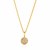 14k Yellow Gold 16 inch Necklace with Gold and Diamond Circle Pendant (1/10 cttw)