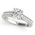 14k White Gold Trellis Antique Style Round Diamond Engagement Ring (1 1/4 cttw)