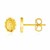 14k Yellow Gold Oval Religious Medallion Post Earrings