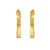 14K Yellow Gold Twisted Square Tube Hoop Earrings