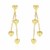 Diamond Cut Puffed Heart Two-Row Earrings in 14k Yellow Gold