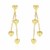 Diamond Cut Puffed Heart Two-Row Earrings in 14k Yellow Gold