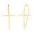 14K Yellow Gold Cross Thread Drop Earrings