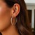 Rhodium Plated Thin Hoop Earrings in Sterling Silver (2x35mm)