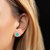 14K Yellow Gold Diamond and Turquoise Freeform Cushion Earrings