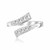 Cubic Zirconia Studded Overlap Style Toe Ring in Rhodium Finished Sterling Silver