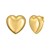 Sterling Silver Yellow Gold Plated Puffed Large Heart Stud Earrings