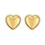 Sterling Silver Yellow Gold Plated Puffed Large Heart Stud Earrings