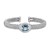Popcorn Texture Cuff Bangle with Blue Topaz and Diamonds in Sterling Silver (8.00 mm)