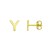 14K Yellow Gold Yours Truly Initial Y Stud Earrings
