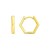 14k Yellow Gold Hexagon Huggie Hoops Earrings