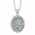 Oval Peridot and Green Amethyst Fleur De Lis Designed Pendant in 18K Yellow Gold and Sterling Silver