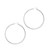 Rhodium Plated Hoop Earrings in Sterling Silver (3x50mm)