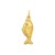 14K Yellow Gold Polished Fish Charm Pendant