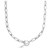Sterling Silver Rhodium Plated Paperclip Toggle Necklace