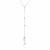 Sterling Silver 18 inch Lariat Necklace with Polished Fish and Cubic Zirconias