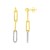 14k Yellow Gold Paperclip Chain Dangle Earrings with Diamonds