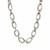 Polished and Textured Oval Link Necklace in Sterling Silver