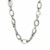 Polished and Textured Oval Link Necklace in Sterling Silver