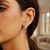 Oval Hoop Earrings with Glitter Center in 14k White Gold(4x15mm)