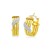 14K Yellow Gold Triple Row Diamond Omega Hoop Earrings