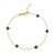14K Yellow Gold Amethyst Station Bracelet